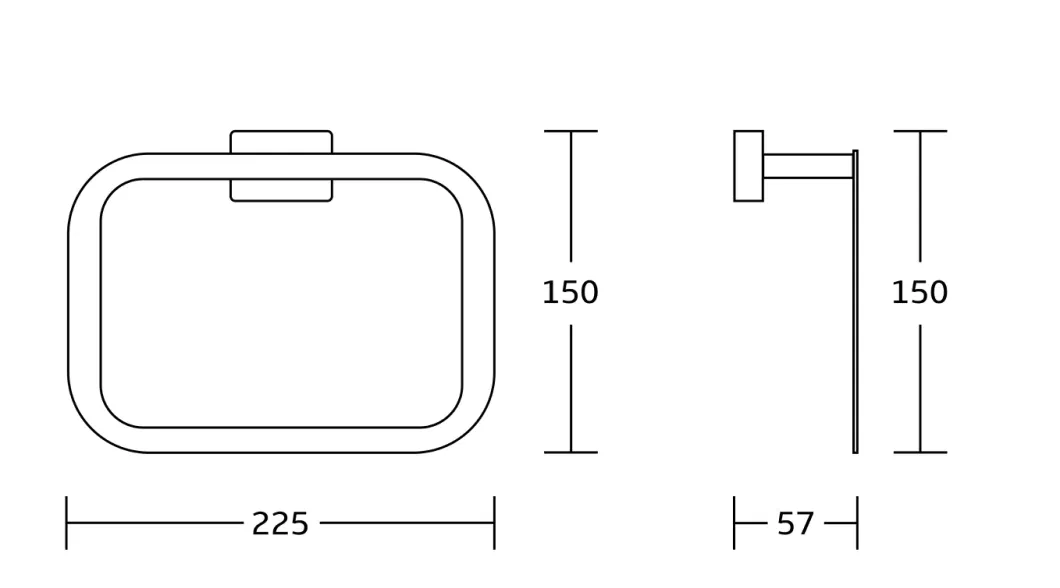 20700 Square Design Wall Mounted Zinc Bathroom Accessories Set